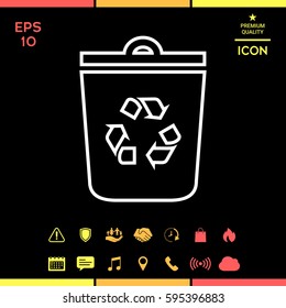 Trash can, recycle bin symbol icon