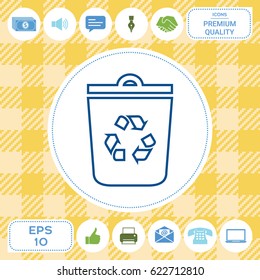 Trash can, recycle bin symbol icon