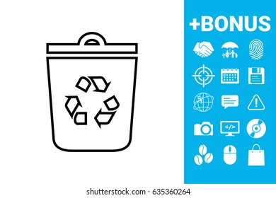 Trash can, recycle bin symbol icon
