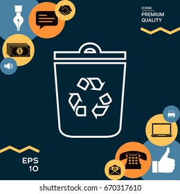 Trash can, recycle bin symbol icon