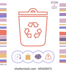 Trash can, recycle bin symbol icon