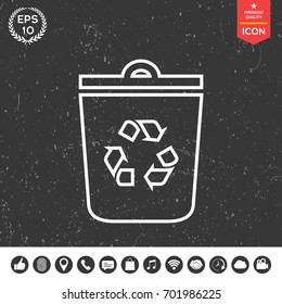 Trash can, recycle bin symbol icon