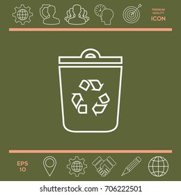 Trash can, recycle bin symbol icon