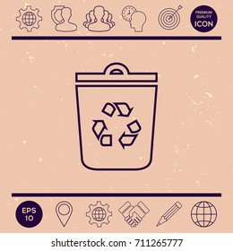 Trash can, recycle bin symbol icon