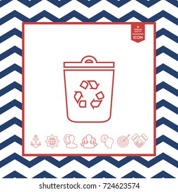 Trash can, recycle bin symbol icon
