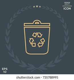 Trash can, recycle bin symbol icon