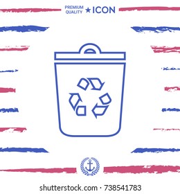 Trash can, recycle bin symbol icon
