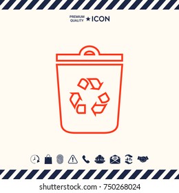 Trash can, recycle bin symbol icon