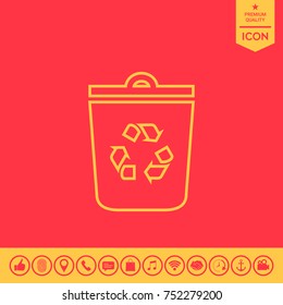 Trash can, recycle bin symbol icon