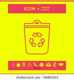 Trash can, recycle bin symbol icon