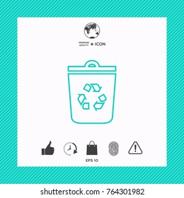 Trash can, recycle bin symbol icon