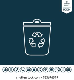 Trash can, recycle bin symbol icon