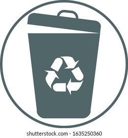 Trash can recycle icon. Vector illustration