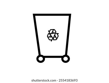 trash can recycling con, vector illustration