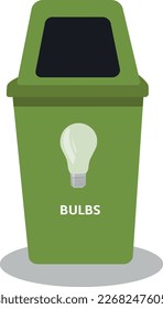 Trash can for recycling light bulbs. Waste sorting. Zero waste, reuse ideas. Recycling ideas to save the Earth. Caring for the earth