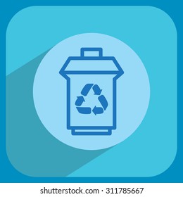 trash can with recycling symbol (icon)