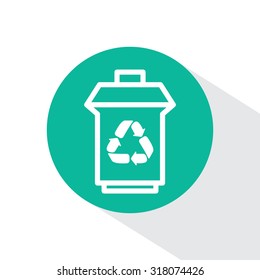 trash can with recycling symbol (icon)
