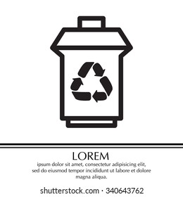 trash can with recycling symbol (icon)
