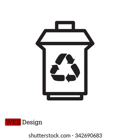 trash can with recycling symbol (icon)