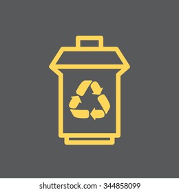 trash can with recycling symbol (icon)