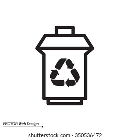 trash can with recycling symbol (icon)