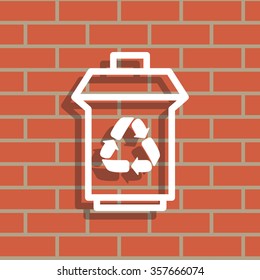 trash can with recycling symbol (icon)