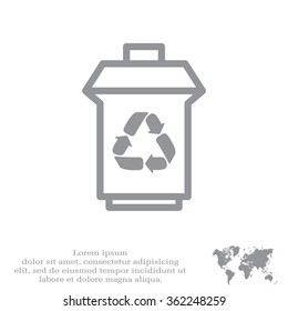 trash can with recycling symbol (icon)