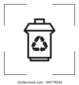 trash can with recycling symbol (icon)