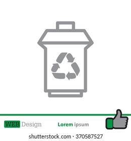 trash can with recycling symbol (icon)