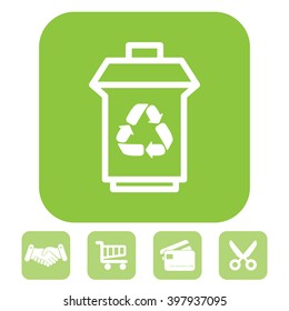 trash can with recycling symbol (icon)