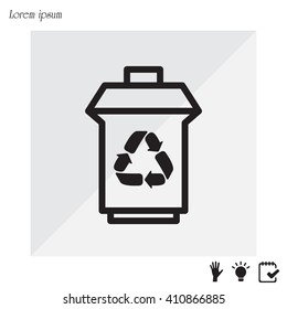 trash can with recycling symbol (icon)
