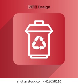 trash can with recycling symbol (icon)