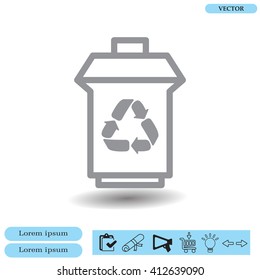 trash can with recycling symbol (icon)