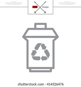 trash can with recycling symbol (icon)