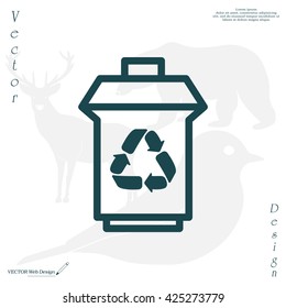 trash can with recycling symbol (icon)
