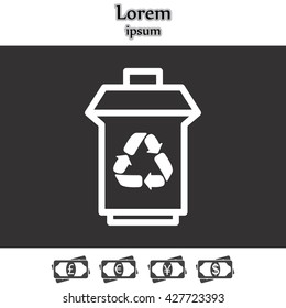 trash can with recycling symbol (icon)