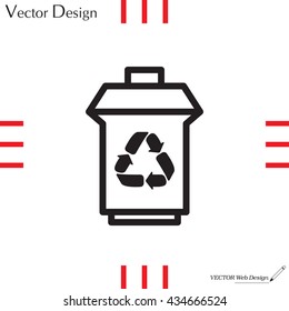 trash can with recycling symbol (icon)