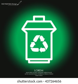 trash can with recycling symbol (icon)