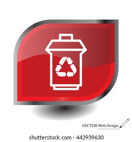 trash can with recycling symbol (icon)