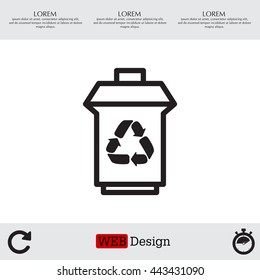trash can with recycling symbol (icon)