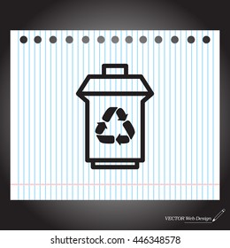 trash can with recycling symbol (icon)