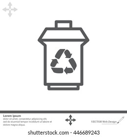 trash can with recycling symbol (icon)