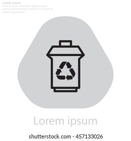 trash can with recycling symbol (icon)