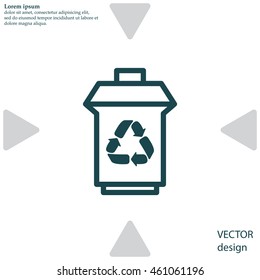 trash can with recycling symbol (icon)