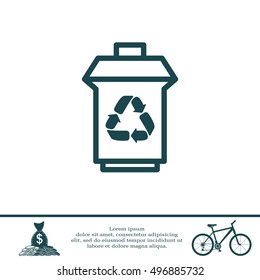 trash can with recycling symbol (icon)