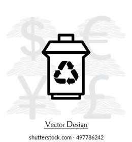 trash can with recycling symbol (icon)