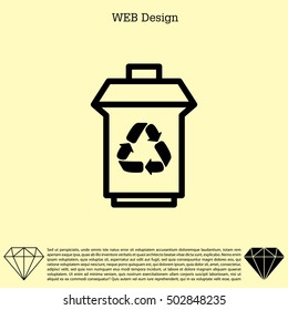 trash can with recycling symbol (icon)
