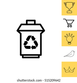 trash can with recycling symbol (icon)