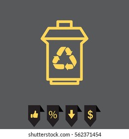 trash can with recycling symbol (icon)