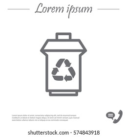 trash can with recycling symbol (icon)